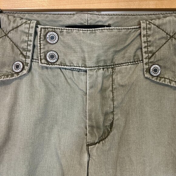Vintage EXPRESS Womens Capri Green Cropped Pants Size 0 - Picture 4 of 8